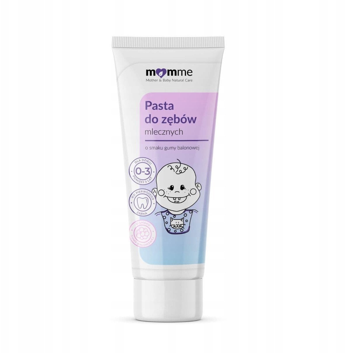 MOMME_Pasta do zębów mlecznych Guma Balonowa 0-3 50ml