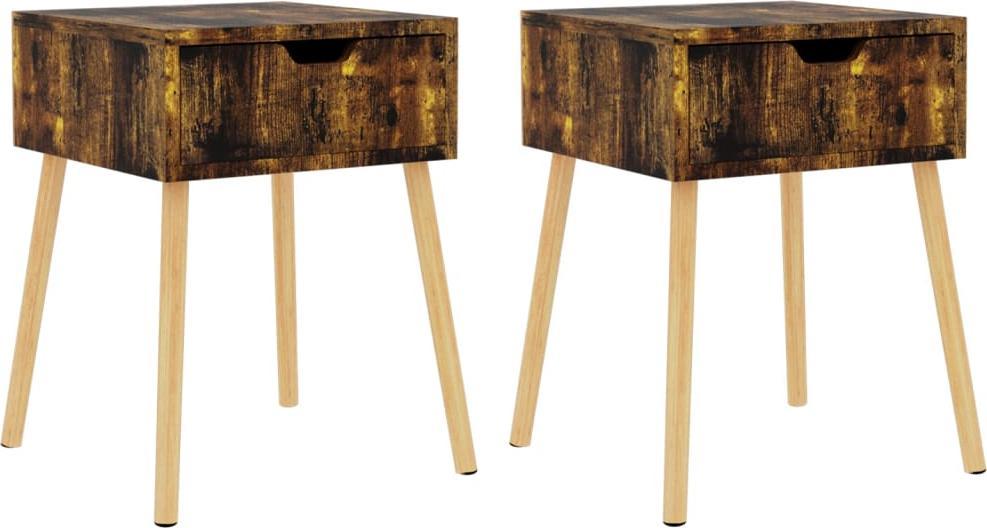 vidaXL vidaXL Szafki nocne, 2 szt., przydymiony dąb, 40x40x56 cm, płyta