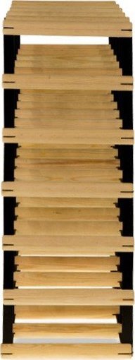 Wamar-Sosenka Regał na wino Stojak na 30 Butelek Szklanych/ PET RW-8/ 5x6 Surowy Naturalny Metal + Drewno RW-8-5x6-30