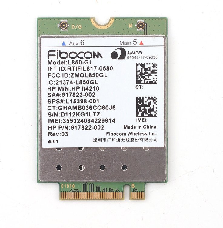 Modem Lenovo Modem WWAN LTE / Fibocom L850-GL LT4210 XMM7360 / do laptopów HP