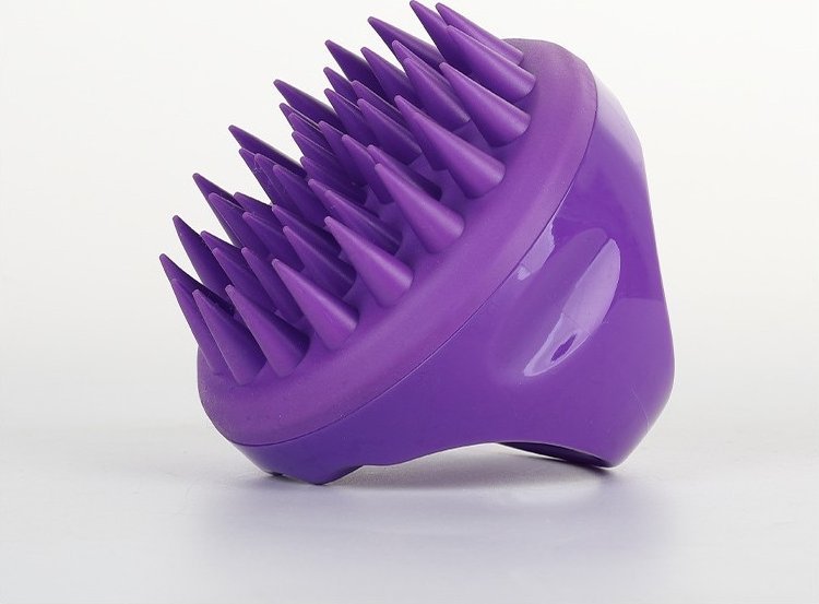 ECARLA_Silikonowy masażer do skóry głowy Fioletowy