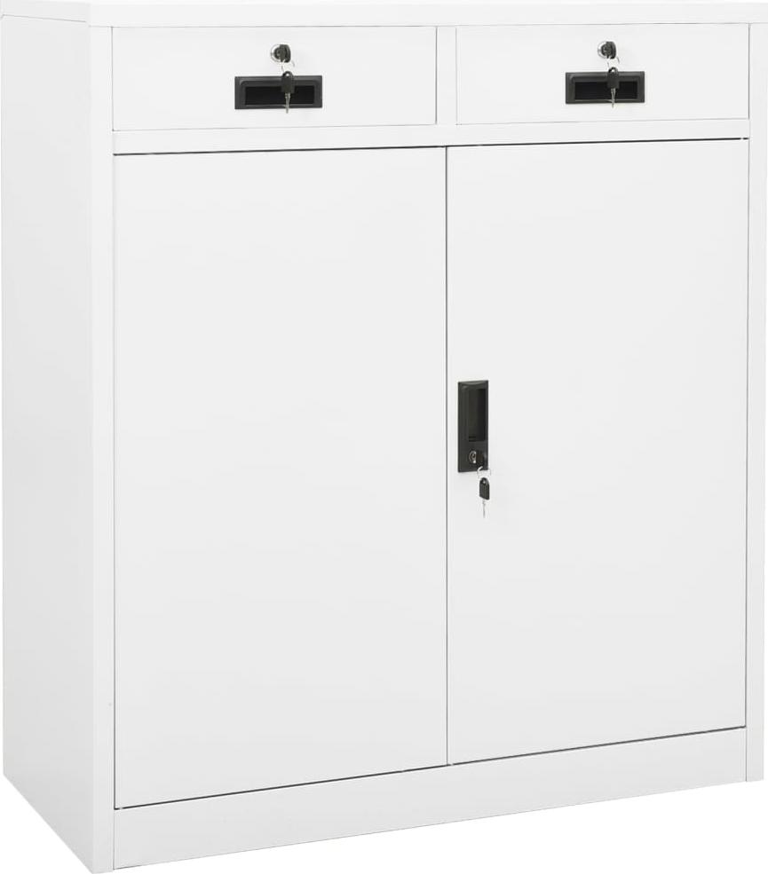 vidaXL Szafka biurowa, biała, 90x40x102 cm, stalowa