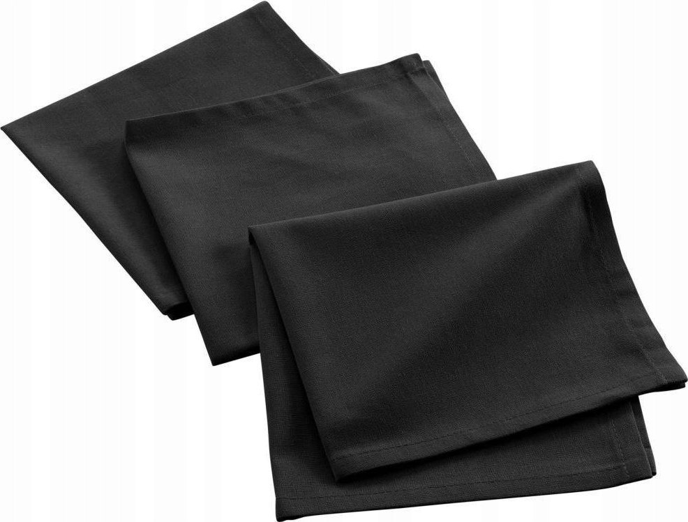 Douceur d`Interieur Serwetki materiałowe Mistral czarne 3 szt.