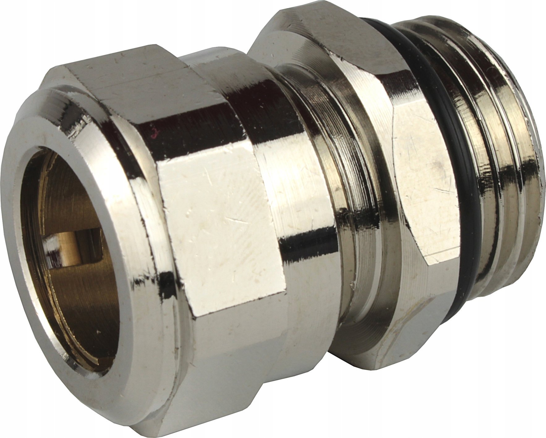 Tece Tece niklowany śrubunek zaciskowy nyplowy typu Quetsch, 15 mm Cu x R 1/2" 740134