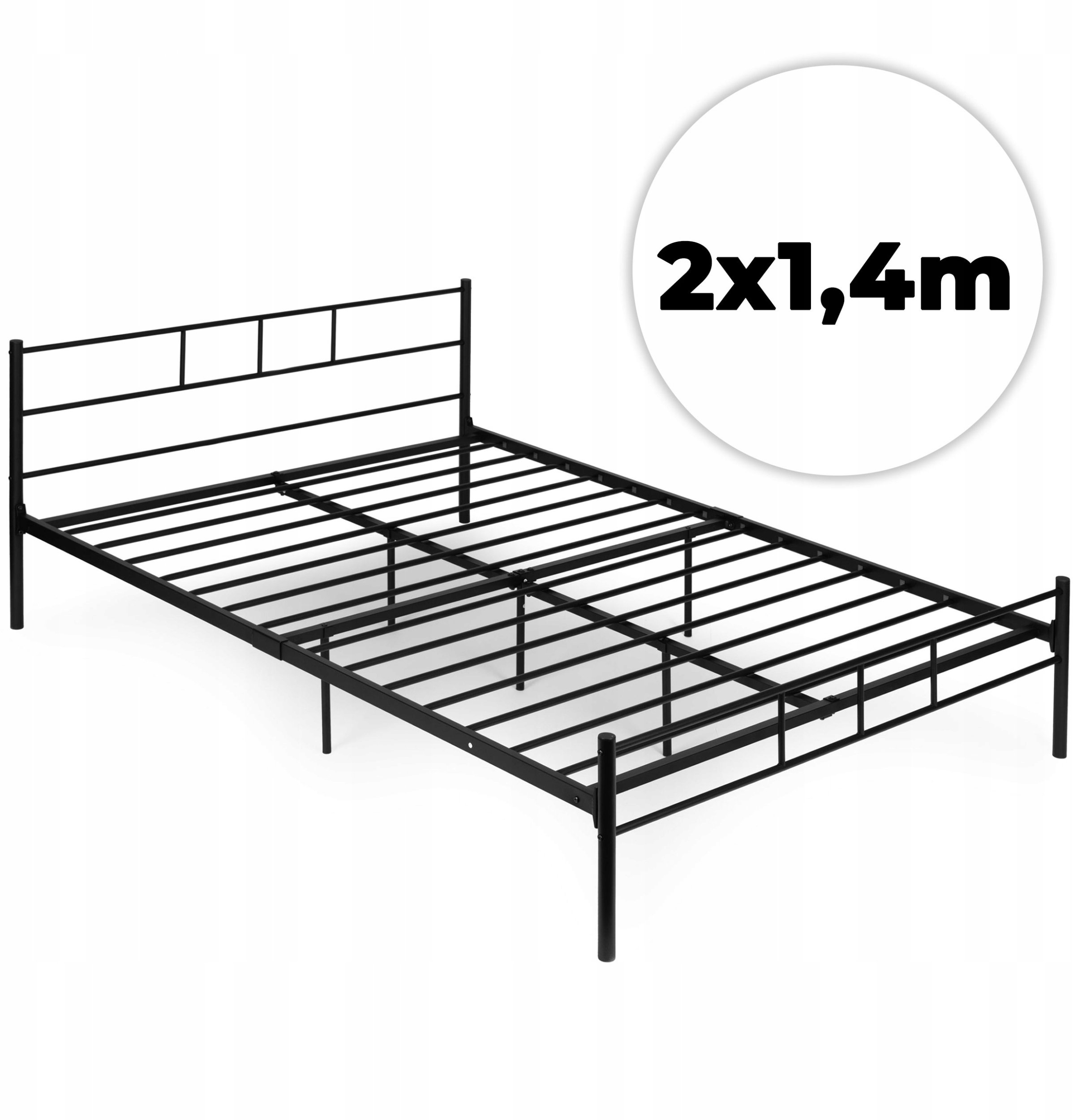 Łóżko metalowe ModernHome, 140x200 cm, nośność 200 kg