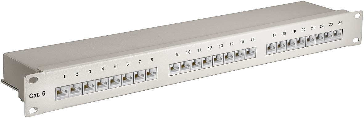 Goobay Patch panel 19" CAT6A 24 Port, biały (90855)