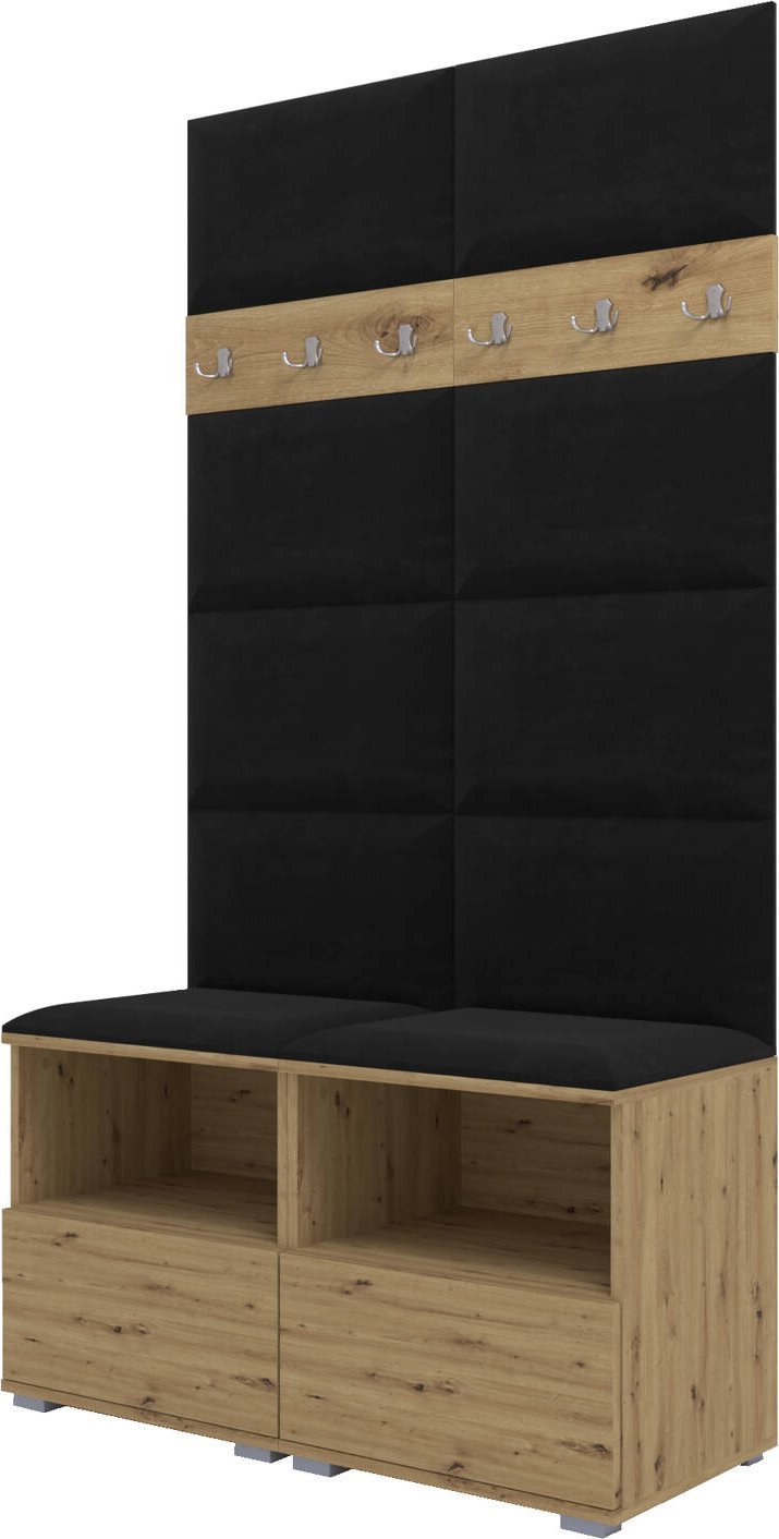 Ravio Tapicerowana garderoba Nela III - kolor dąb artisan + tkanina Trinity 16