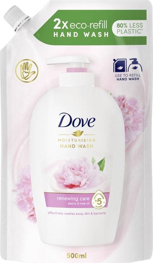 Unilever Dove Hand Wash Nawilżające Mydło w płynie Renewing Care - Peony & Rose Oil 500ml - zapas