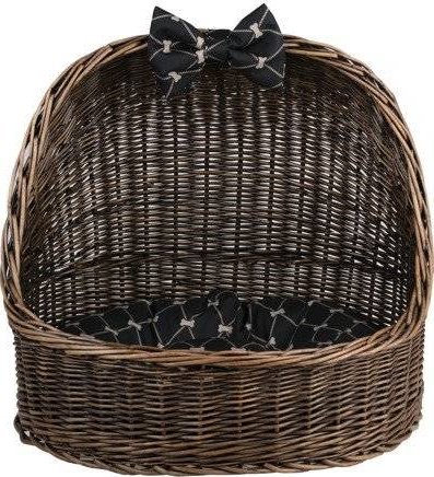 WickerPL ELSA WIKLINOWE OWALNE LEGOWISKO DLA ZWIERZĄT Z DACHEM BUDA DLA KOTA LEGOWISKO DLA PSA Z PODUSZKĄ 60X46 H16/48 CM