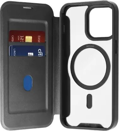 Puro Book Mag Case iPhone 16 Pro black