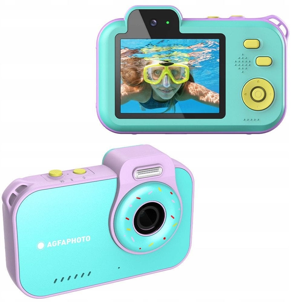 Aparat Podwodny Wodoszczelny 3m Agfaphoto Agfa 12mp 2.7k 2x Obiektyw + Gry / Miętowy