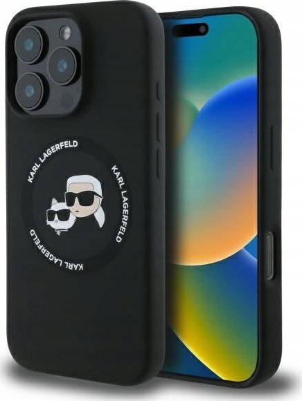 Karl Lagerfeld KLHMP16XSKCHTCK iPhone 16 Pro Max 6.9" czarny/black hardcase Silicone Karl&Choupette Heads MagSafe