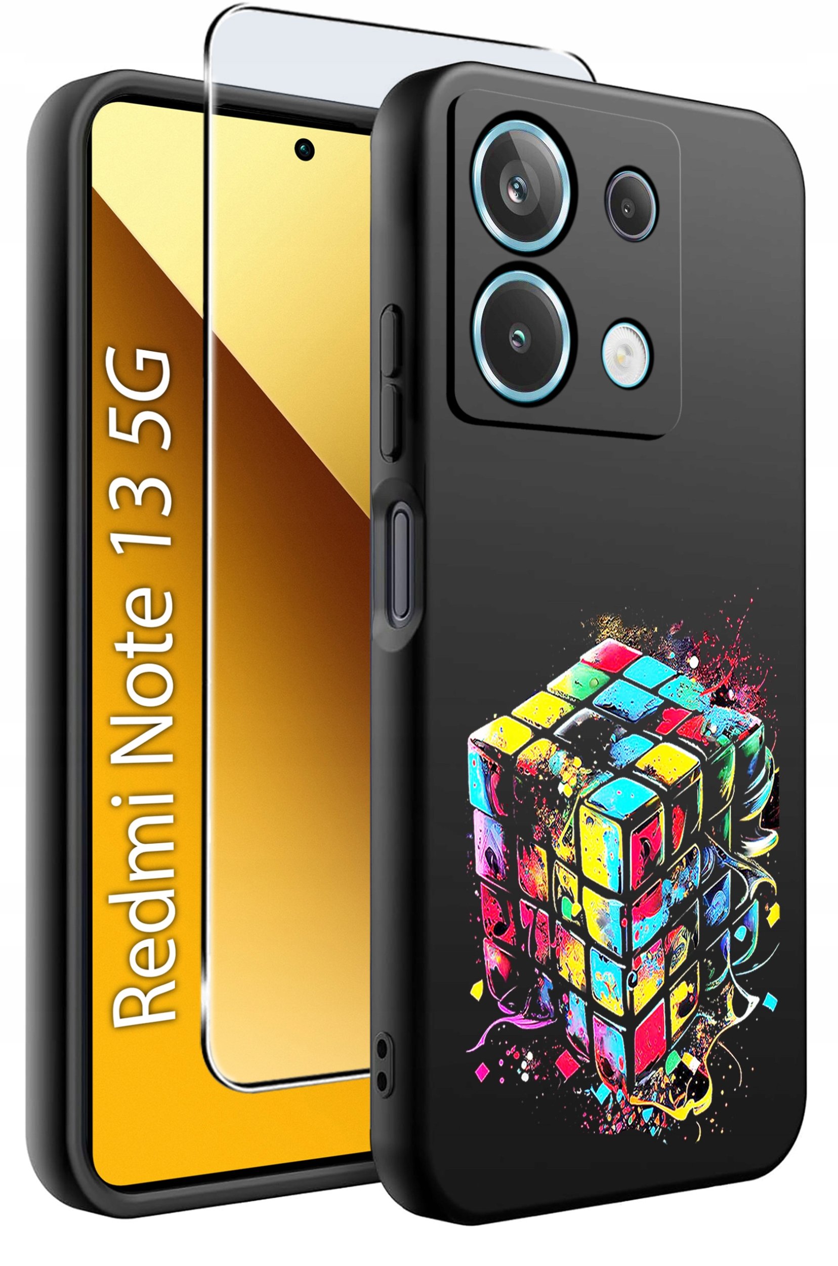 ETUI do Xiaomi Redmi Note 13 5G WZORY |SILIKONOWE MATT CASE +SZKŁO 9H