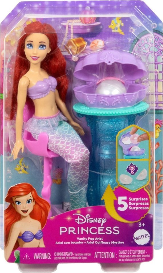 Mattel Disney Princess Księżniczka Arielka Muszelkowa toaletka (JBF86)