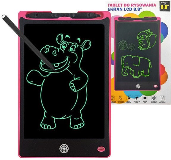 TRUSTY TABLET DO RYSOWANIA 8,8 CALA + RYSIK GRAFICZNY RÓŻOWY - BEZ BATERII