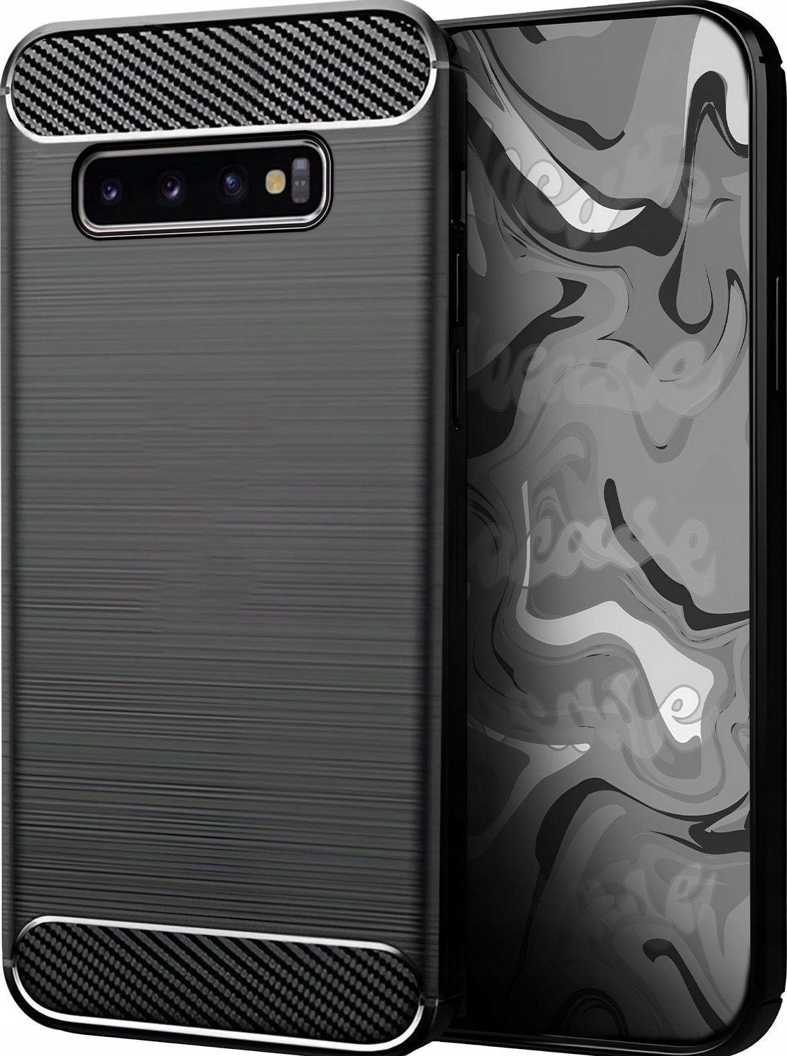 Hello Case ETUI DO SAMSUNG GALAXY S10 | PANCERNE KARBON CASE CZARNE