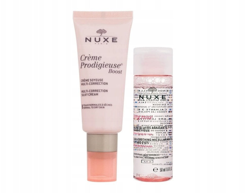 Set Nuxe: Creme Prodigieuse Boost, Multi-Correction, Cream, For Face, 40 ml + Very Rose, Cleansing, Micellar Water, For Sensitive Skin, 50 ml For Wome