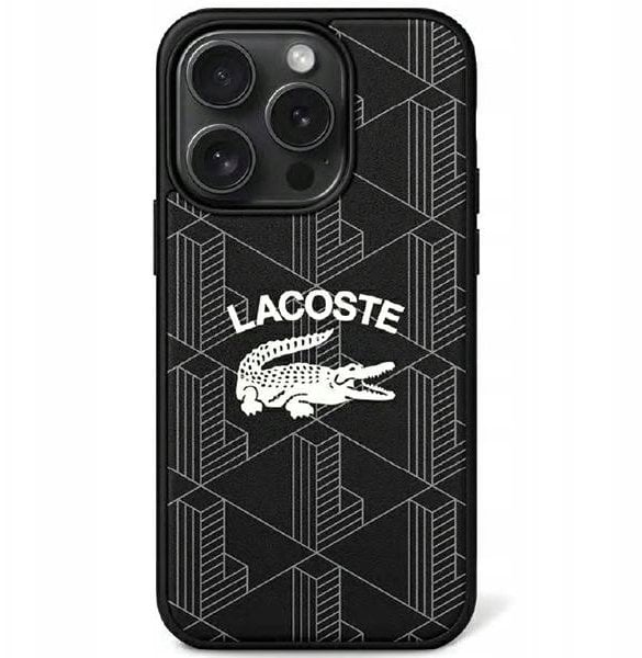 Lacoste LCHMP15LPIGK iPhone 15 Pro6.1" czarny/black hardcase Monogram Vintage Logo MagSafe