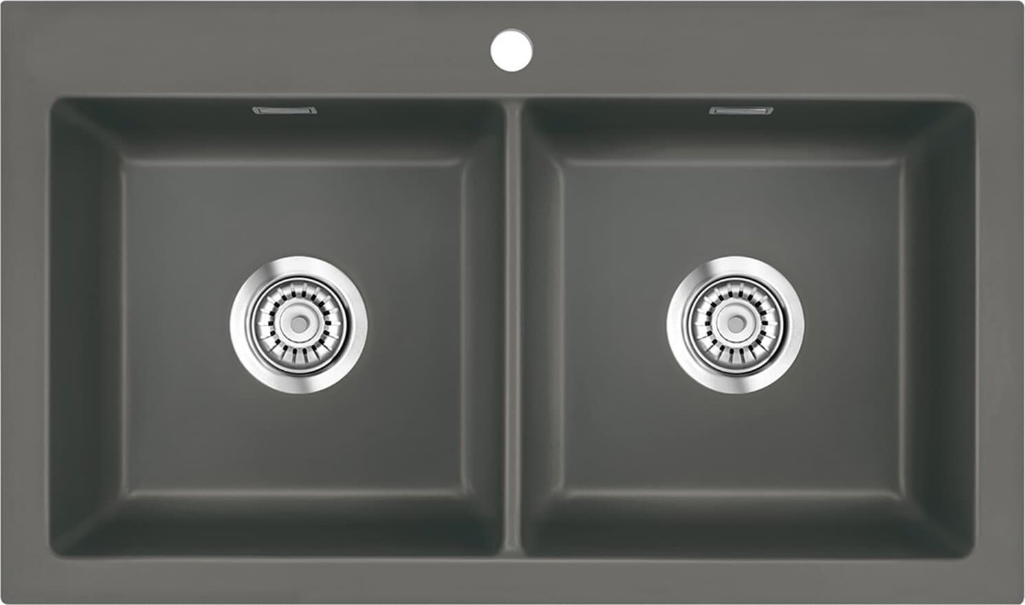 Zlewozmywak SYSTEMCERAM Systemceram Mera Twin Lava, Zlewozmywak ceramiczny, korek manualny,