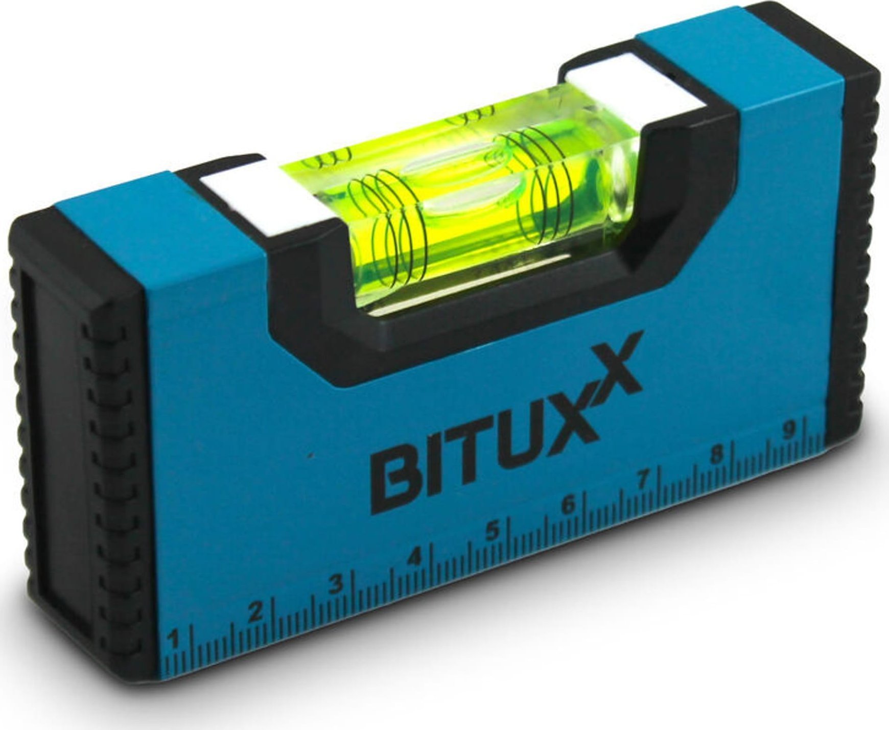 Bituxx Kieszonkowa poziomica 10cm z liblla kolor niebieski do pasa narzędziowego