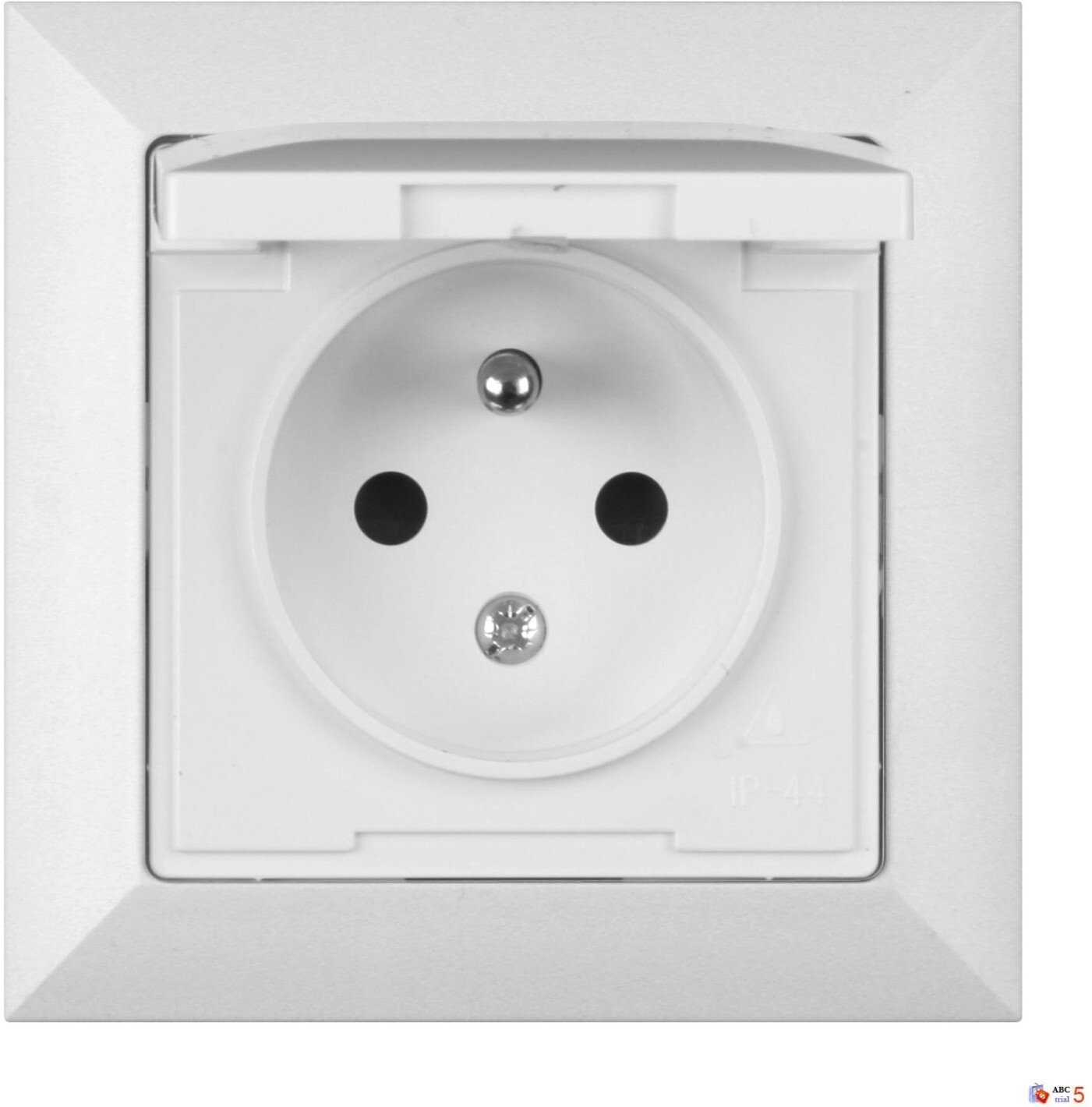 Gniazdo podtynkowe z/u IP44 p/t Pola białe, 33030