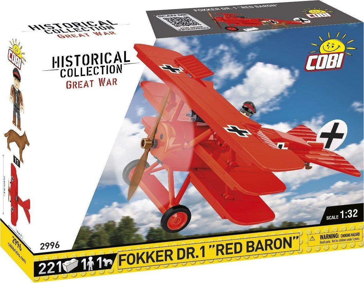 Klocki Fokker DR.1 Czerwony Baron 221 klocków Cobi Klocki