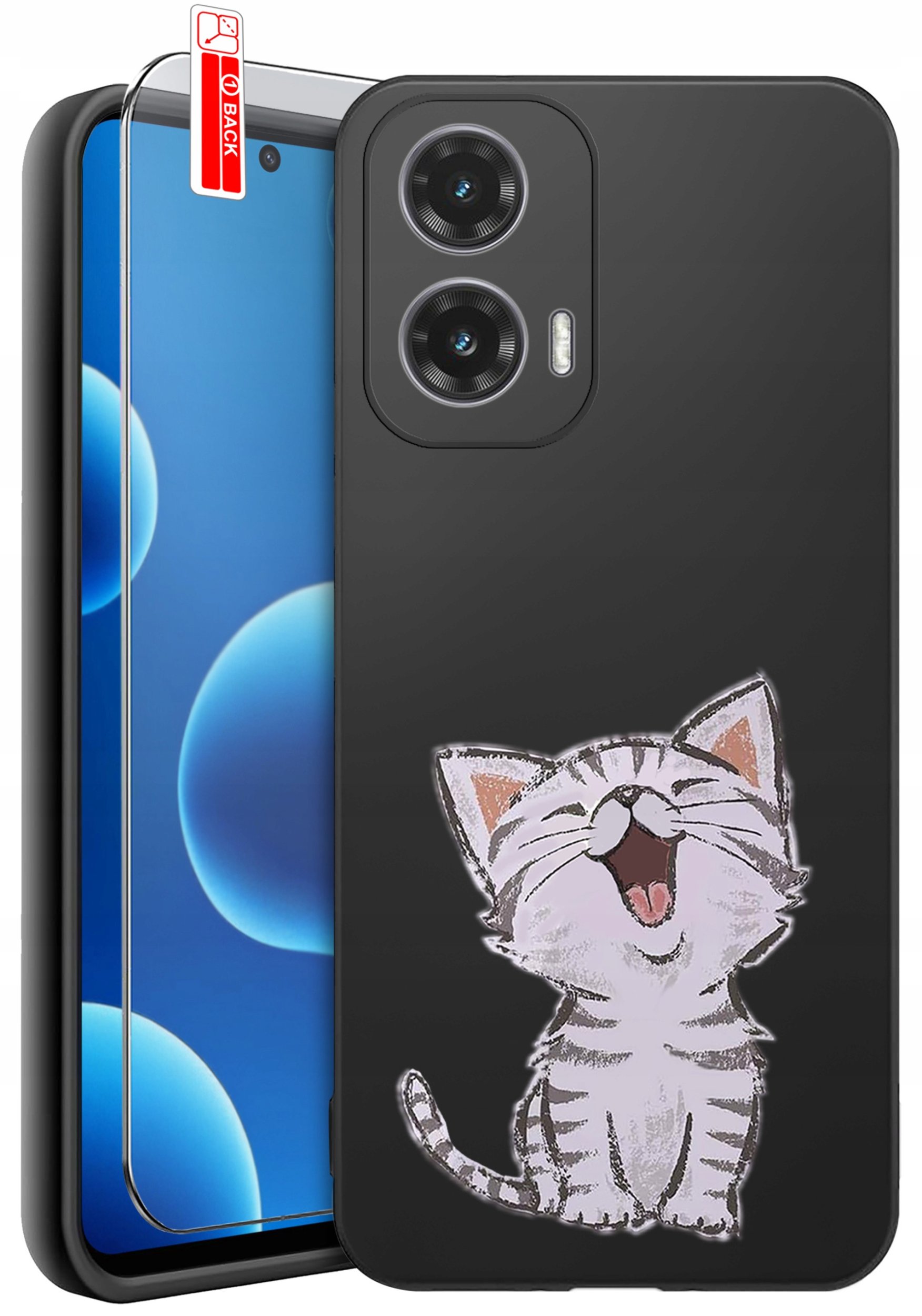 ETUI do Motorola Moto G45 5G | WZORY | SILIKONOWE MATT CASE + SZKŁO 9H