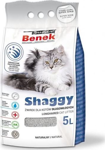 Żwirek dla kota Super Benek Shaggy Naturalny 5 l