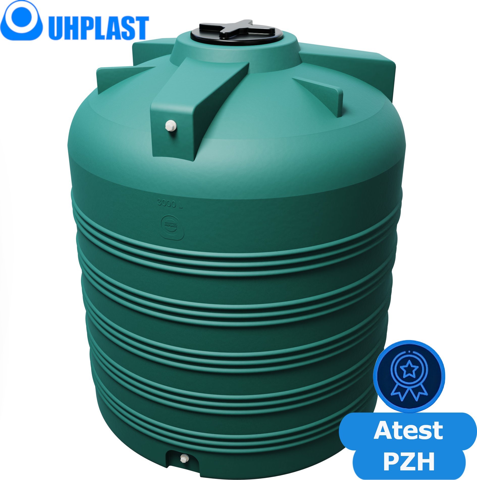 UHP Zbiornik na wodę 3000l UHP VERTICON V-3000 Ciemnozielony