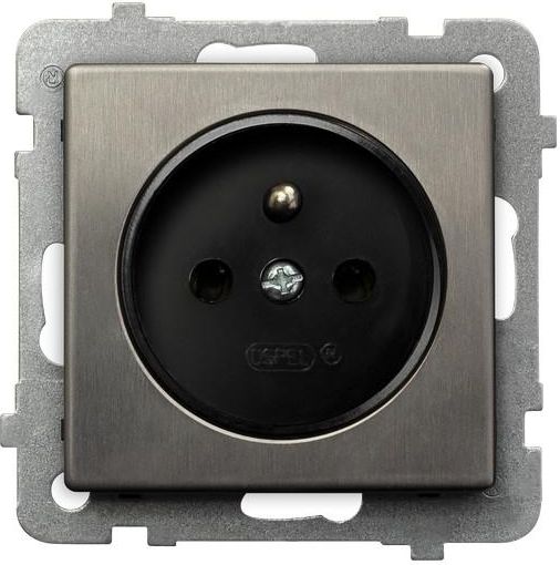 Ospel Gniazdo Sonata pojedyncze z uziemieniem stal inox (GP-1RMZ/m/37)