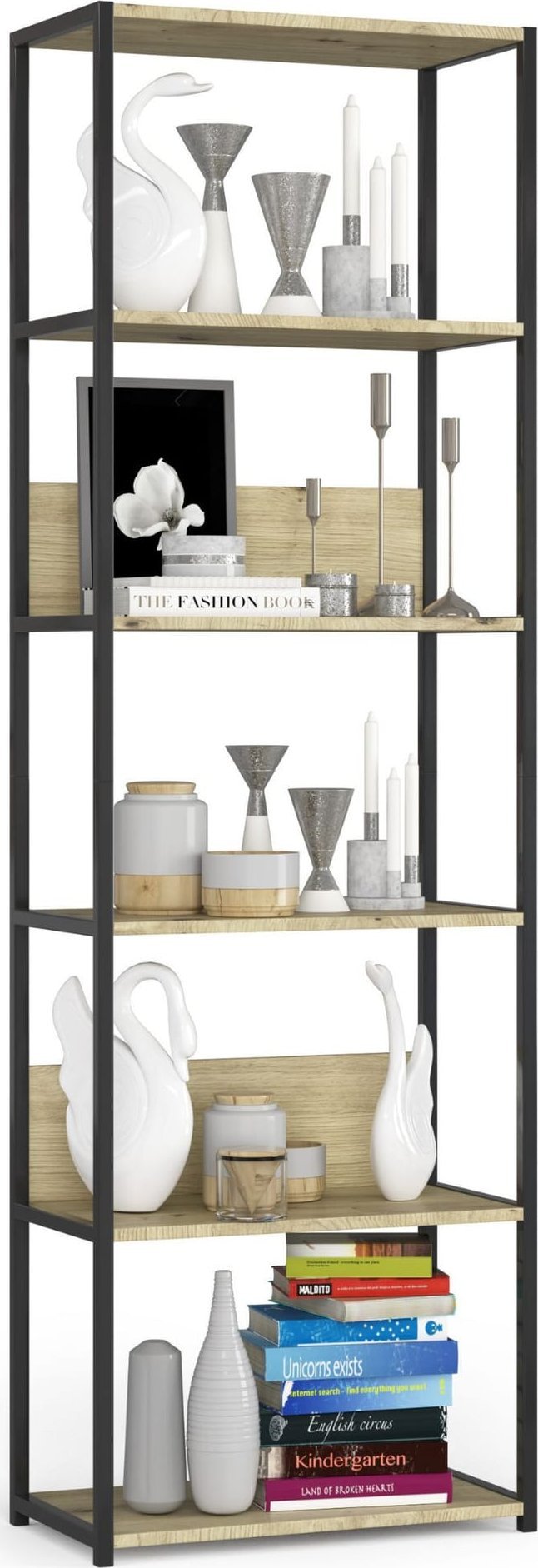 Fabryka Mebli Akord REGAŁ INDUSTRIALNY 600 CZARNY/DĄB ARTISAN