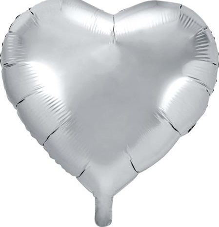 Party Deco Balon foliowy serce, srebrny, 45cm uniwersalny