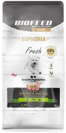 BIOFEED Euphoria Fresh Meat Adult Mini & Small Indyk i Jagnięcina 8kg