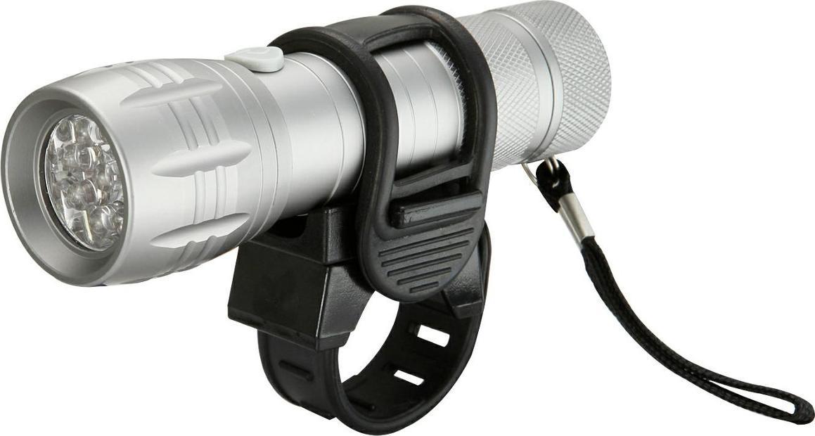 Carcommerce Lampka do roweru przednia srebrna - 9 LED