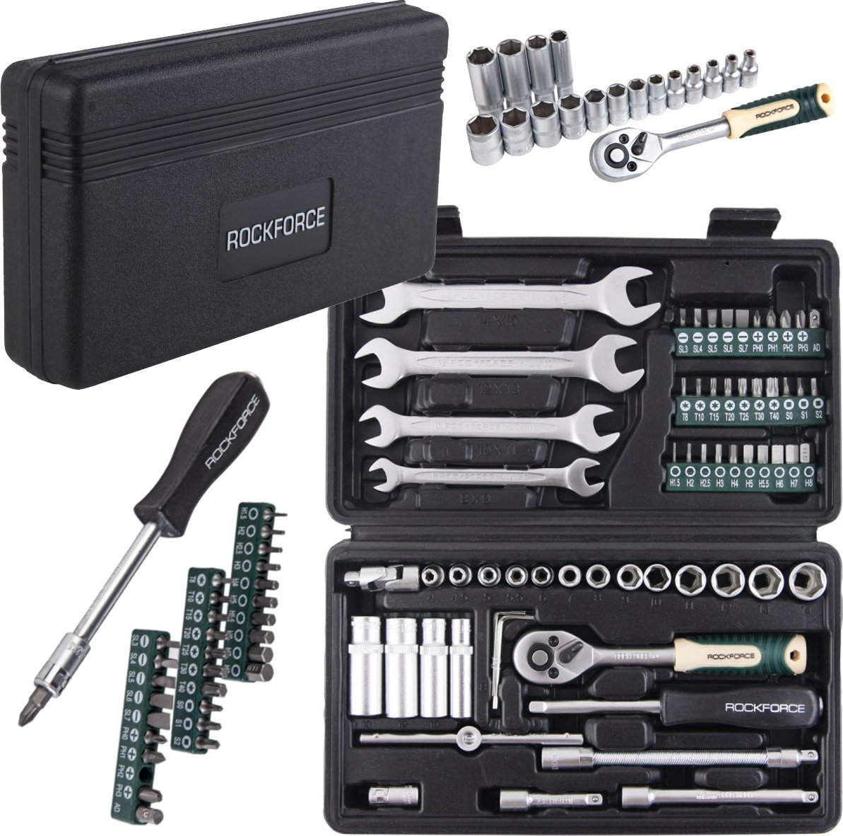 Rockforce ROCKFORCE ZESTAW KLUCZY 1/4" 62el.