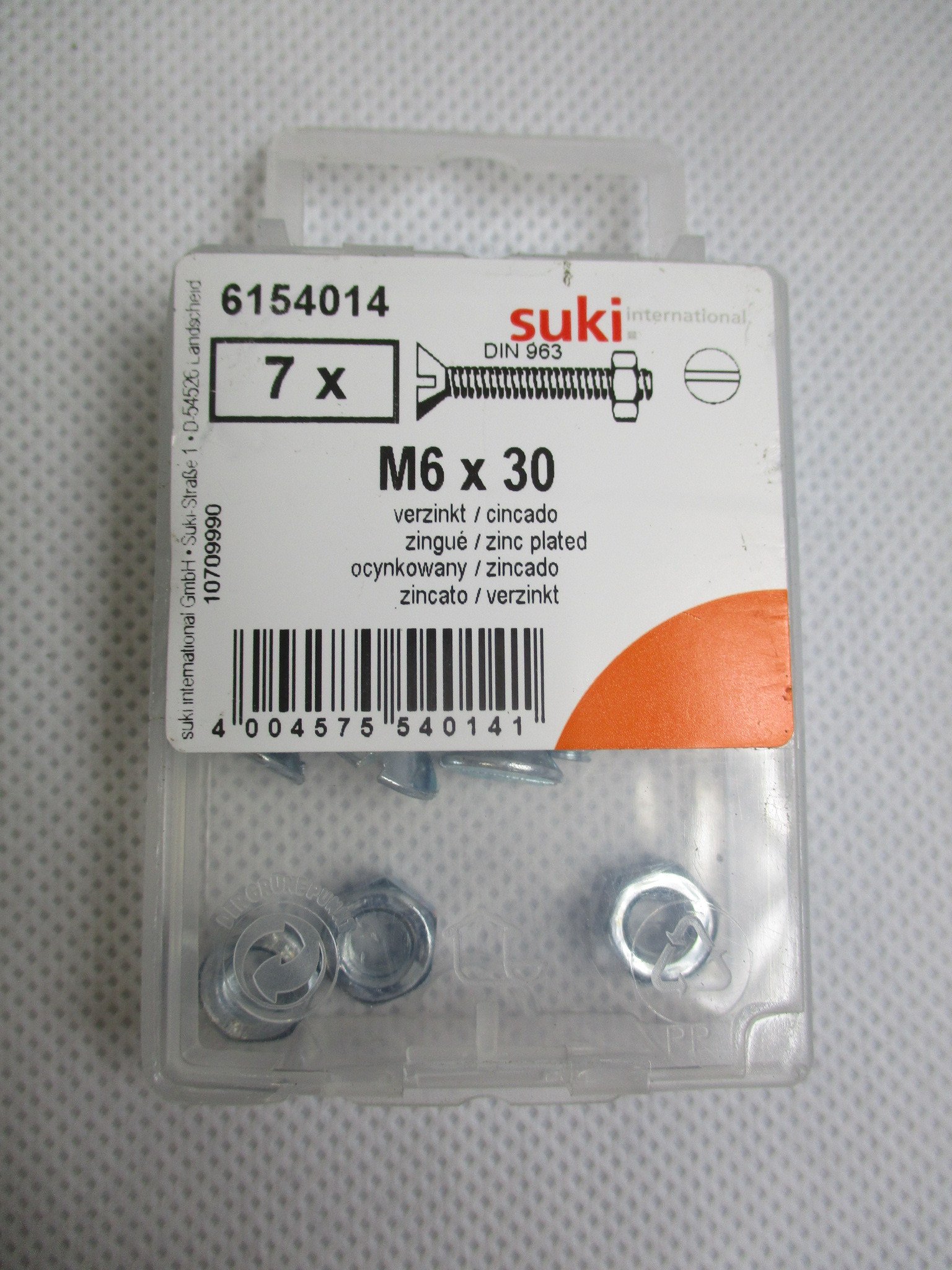 MACHINE SCREW M 6X30 ZINC DIN963/7PCS