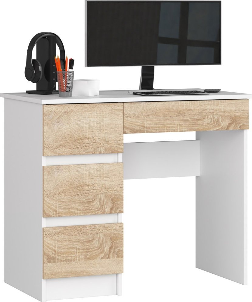 Biurko Fabryka Mebli Akord A-7 Biało-Beżowe 90 cm x 50 cm