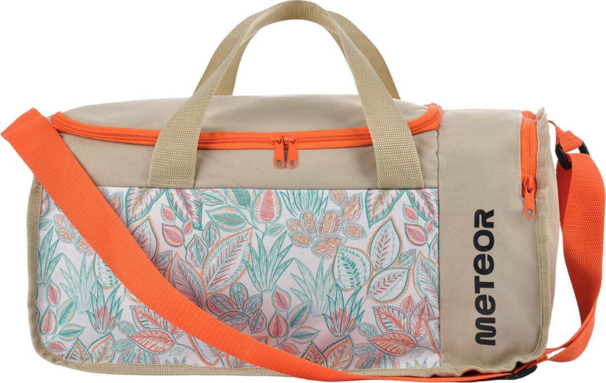 Meteor Torba sportowa Nanuq 20 l beżowa z kwiatami