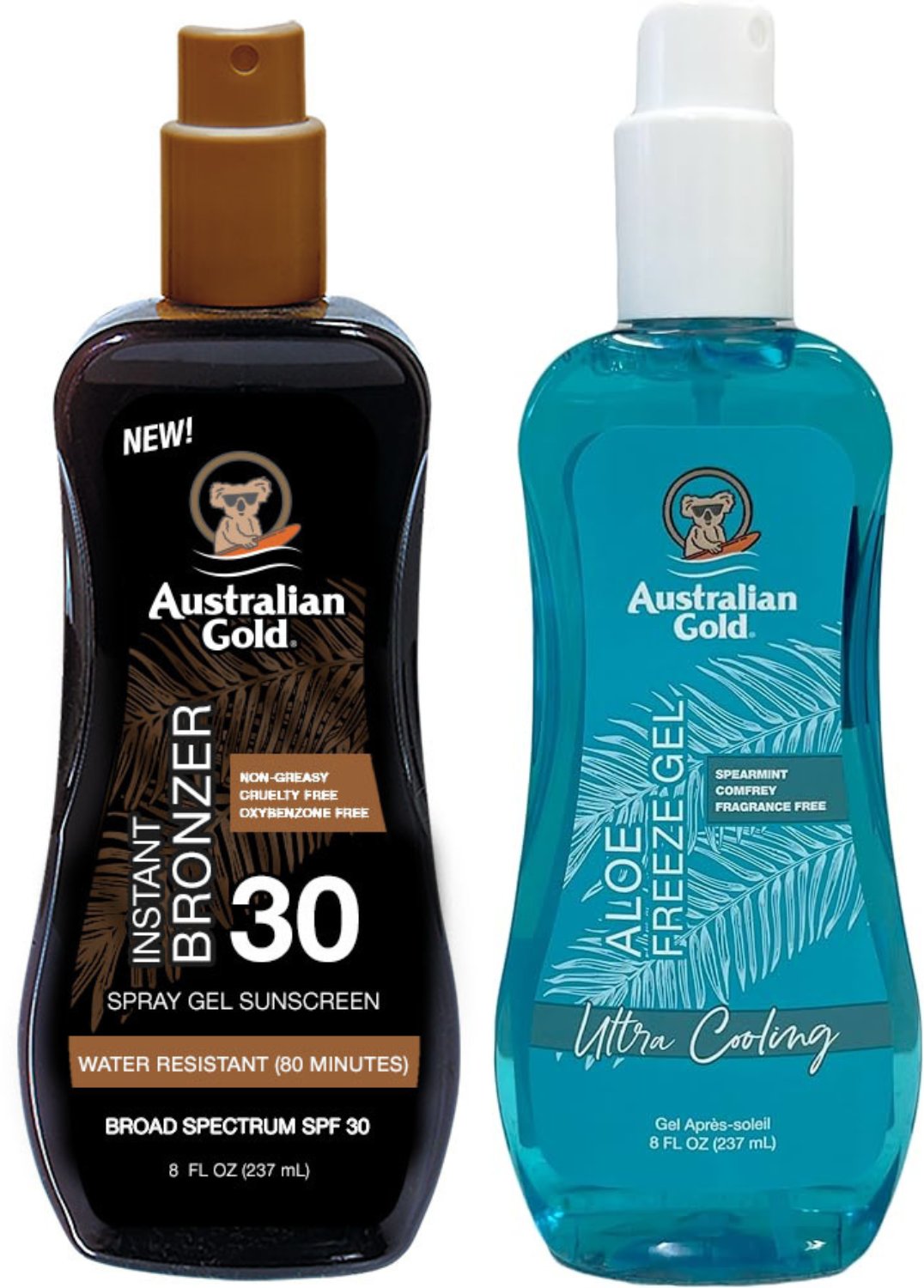 Australian Gold Żel W Sprayu Z Bronzerem SPF30 + Aloe Freeze Gel