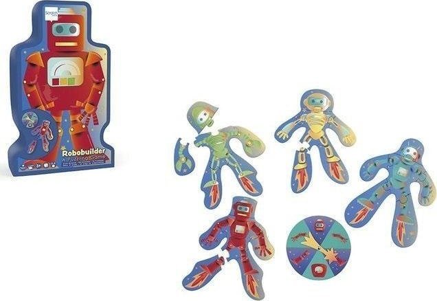 Gra ze spinerem Puzzle Roboty