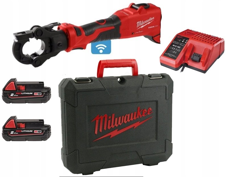 Hydrauliczna zaciskarka do kabli 60kN z walizką, ładowarką i dwoma akumulatorami M18 ONEHCCT60-202C 4933479684