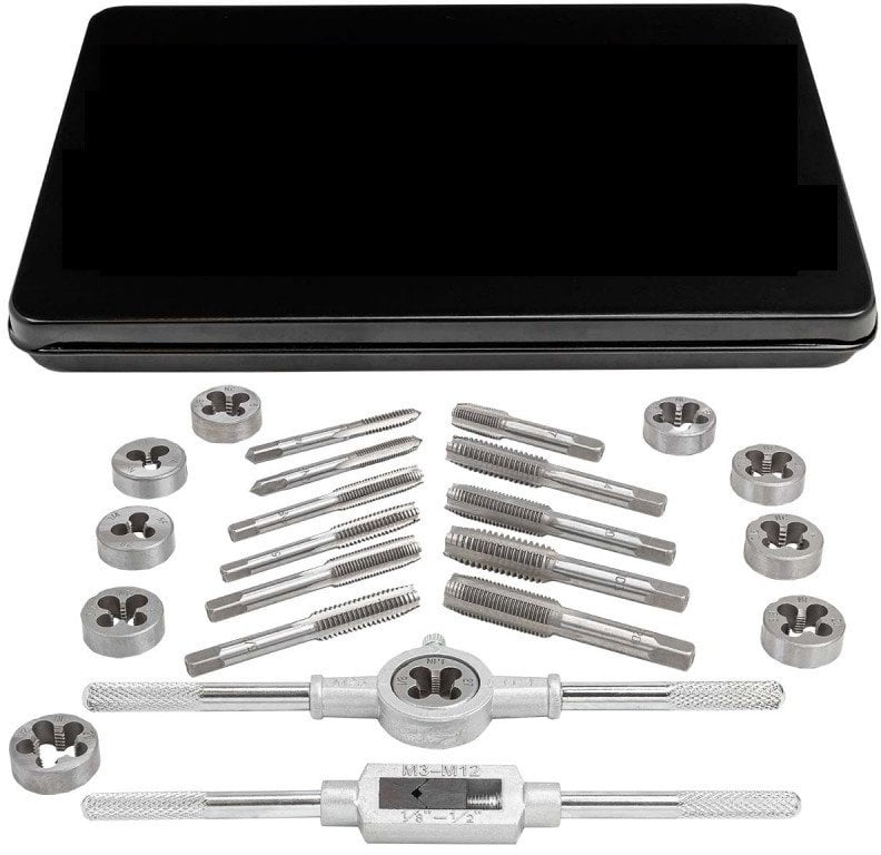 Zestaw gwintowników i narzynek calowych 24el metalowa walizka