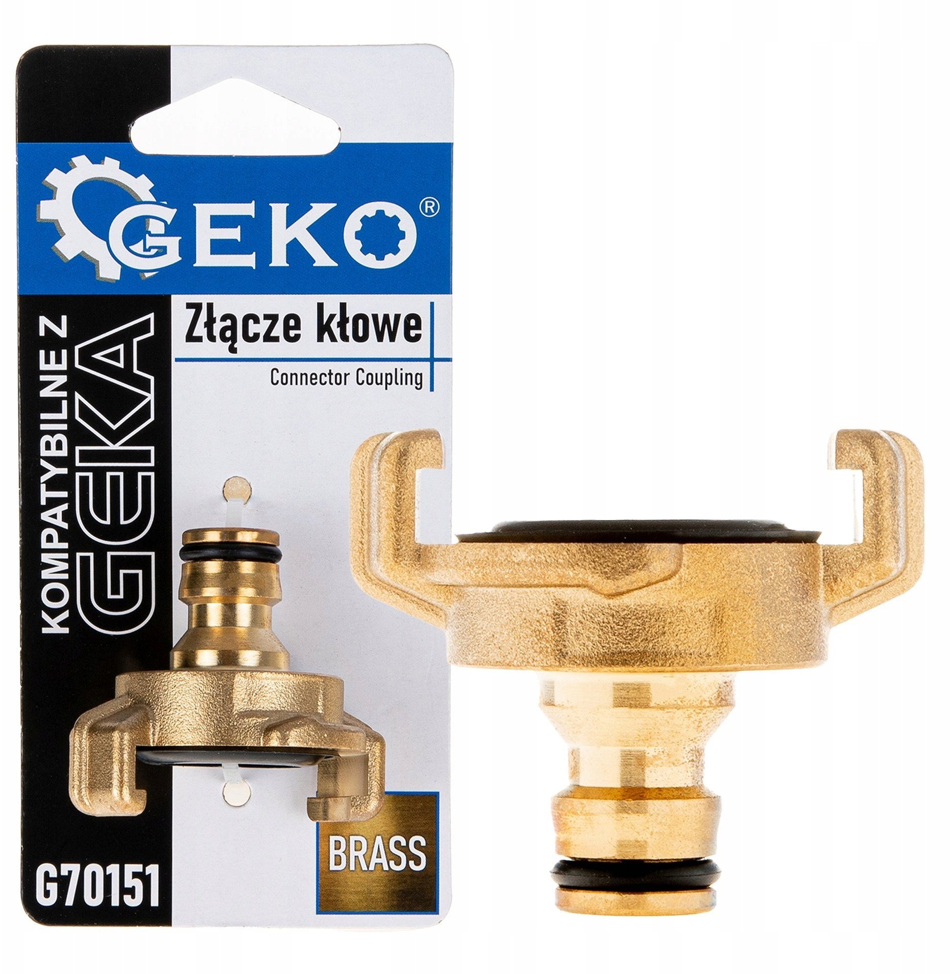 Złącze kłowe mosiężne kompatybilne z GEKA z przyłączem (10/80)