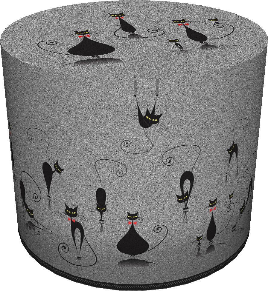 Bertoni-arco Okrągła pufa dekoracyjna - CATS