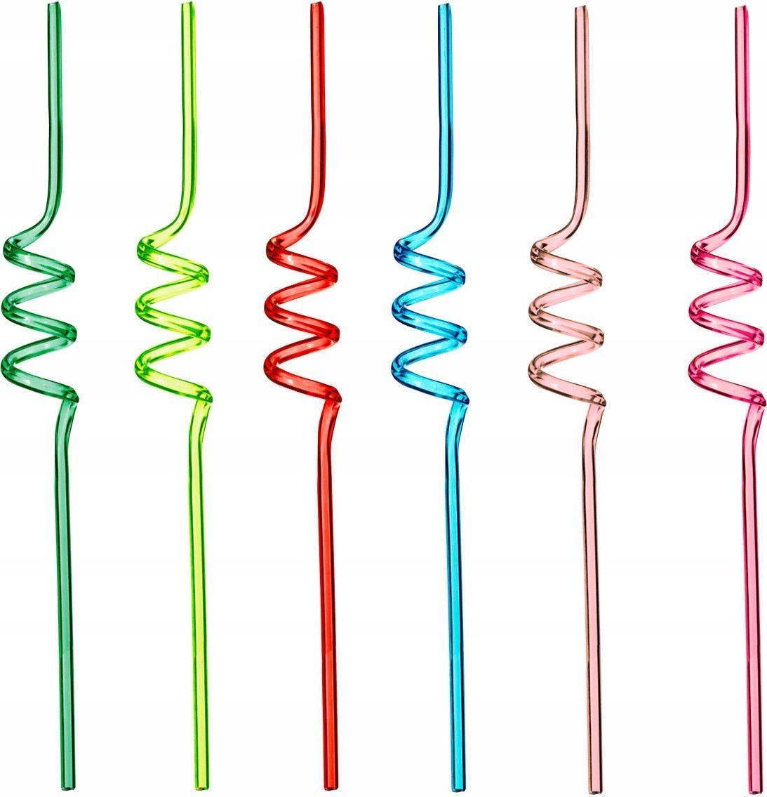 5five Słomki zakręcone, kolorowe, 6 sztuk