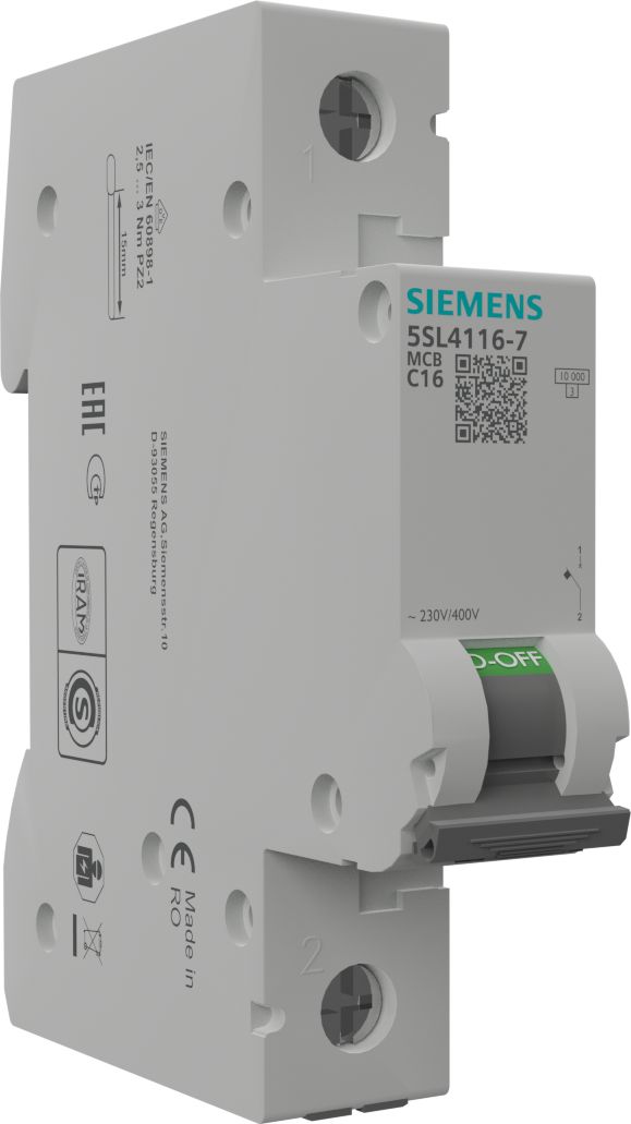 Siemens Wyłącznik nadprądowy 1P C 16A 10kA AC VDE Siemens 0170