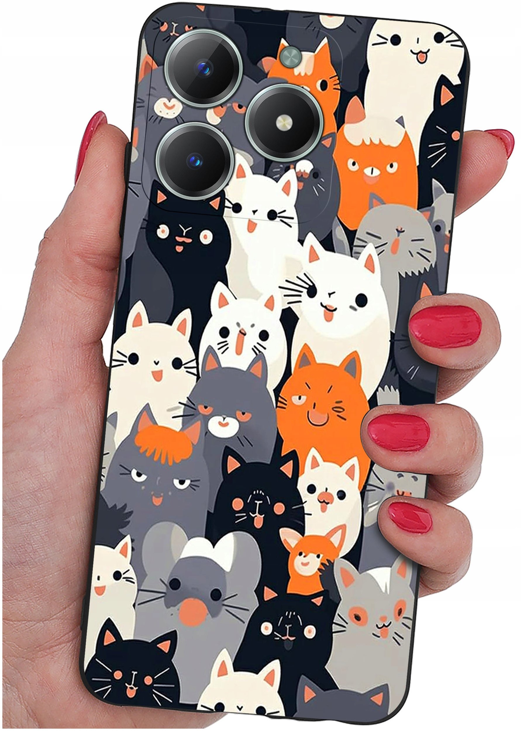 Etui do Realme C61 | C63 WZORY |SILIKONOWE MATT CASE + SZKŁO 9H