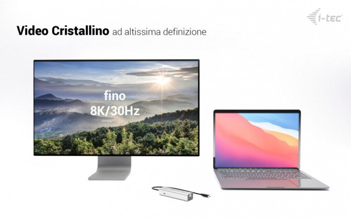 I-TEC USB-C Charging Metal HUB 5port with USB-C video 8K 1xUSB-C video/Data 1xUSB-C PD/Data 1xUSB-C 3.2 Gen1 2xUSB-C 3.2 Gen2 PD85W