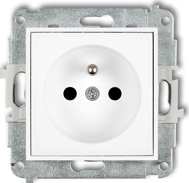 Karlik MINI Gniazdo pojedyncze z/u z przesłonami czarny mat 12MGP-1zp