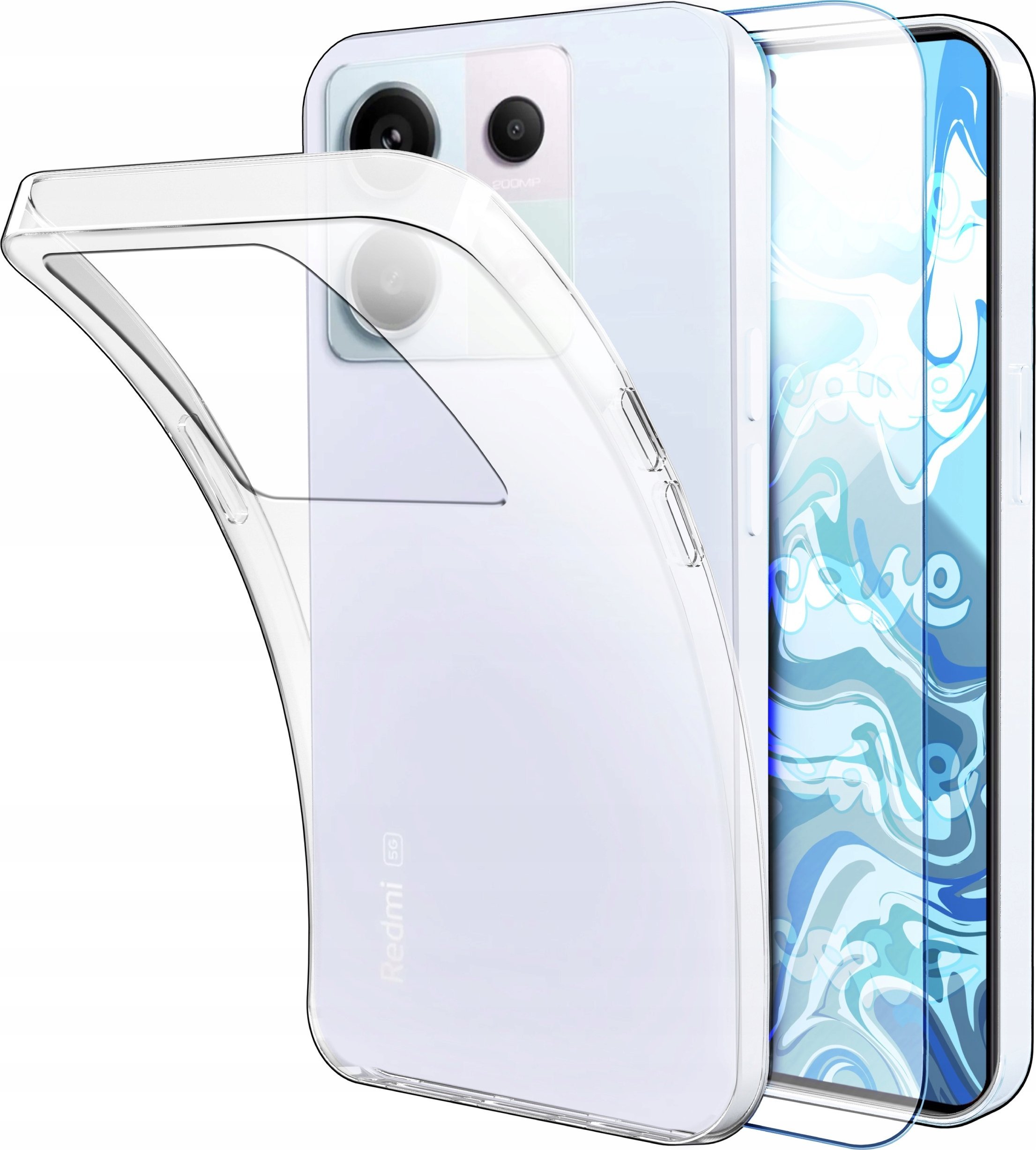 Hello Case ETUI DO XIAOMI REDMI NOTE 13 PRO 5G GUMOWE OBUDOWA CASE SILIKON SZKŁO 9H